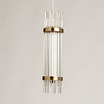 Подвесной светильник с цилиндром из прозрачных стеклянных трубок Nembus варинант исполнения - 3 | Loft Concept в Екатеринбурге