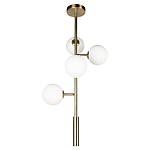 Люстра на штанге с 4-мя белыми шарообразными плафонами Bubble Chandelier варинант исполнения - 2 | Loft Concept в Екатеринбурге