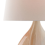 Настольная лампа на прозрачным основании с тканевым конусообразным абажуром Cream варинант исполнения - 1 | Loft Concept в Екатеринбурге