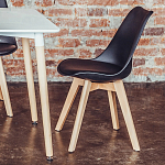 Стул с основой из пластика и мягким сиденьем Arvika Black варинант исполнения - 9 | Loft Concept в Екатеринбурге