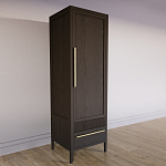 Узкий Шкаф Primo с 2 выдвижными ящиками Темный орех варинант исполнения - 3 | Loft Concept в Екатеринбурге