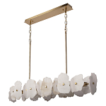 Люстра подвесная линейная с текстурированными мраморными элементами Marble square варинант исполнения - 3 | Loft Concept в Екатеринбурге