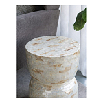 Приставной столик с мозаичным рисунком из раковин устриц Bone Inlay варинант исполнения - 7 | Loft Concept в Екатеринбурге