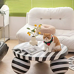 Дизайнерский журнальный стол круглый в чёрно-белую полоску Mypel варинант исполнения - 3 | Loft Concept в Екатеринбурге