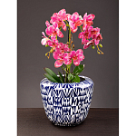 Кашпо с орнаментом в сочетании белого и синего цвета Artistic Flowerpot варинант исполнения - 4 | Loft Concept в Екатеринбурге