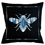 Подушка декоративная пчела с синим орнаментом Ikat Pattern варинант исполнения - 1 | Loft Concept в Екатеринбурге