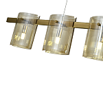 Подвесной светильник светодиодный с 5-ю цилиндрическими плафонами коньячного цвета из стекла и стали Andrea Сhandelier Сognac варинант исполнения - 2 | Loft Concept в Екатеринбурге