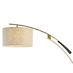 Торшер с изогнутой черной металлической ножкой и цилиндрическим абажуром из ткани Arched Metal Base  варинант исполнения - 2 | Loft Concept в Екатеринбурге