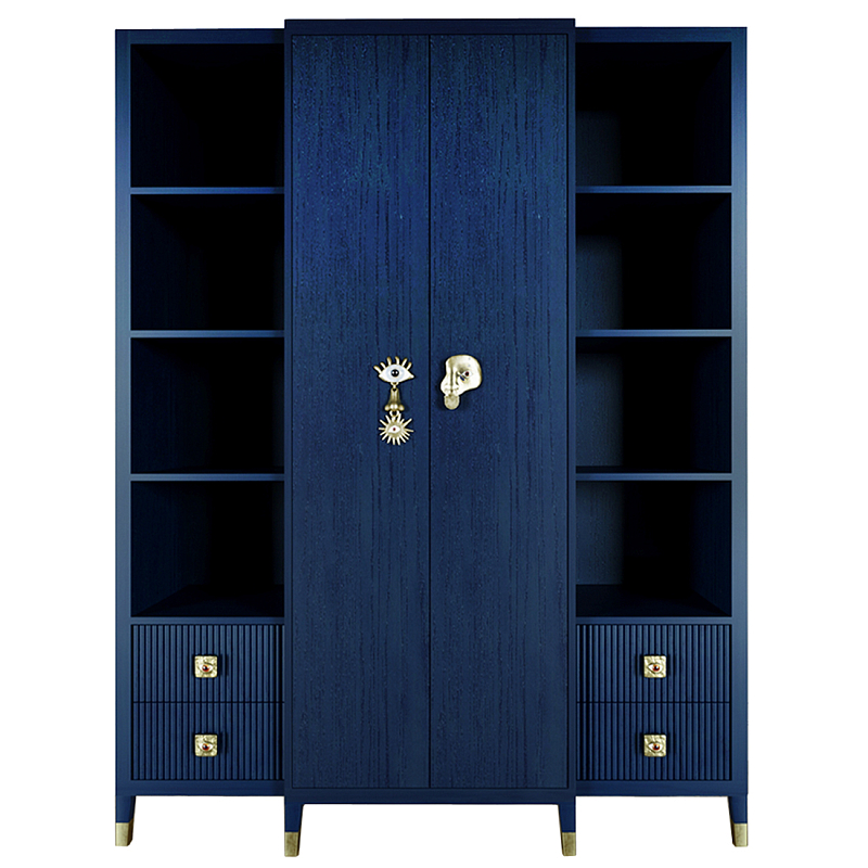 Большой шкаф с витриной Elsa Dreams Blue Синий Золотой Большой шкаф с витриной Elsa Dreams Blue Синий Золотой в Екатеринбурге | Loft Concept