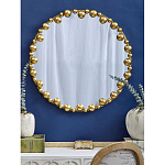 Зеркало круглое в фактурной золотистой раме из металла Mirror Golden Placer варинант исполнения - 3 | Loft Concept в Екатеринбурге