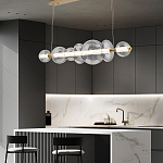 Подвесной светильник линейный с прозрачными стеклянными шарами разного диаметра Eurofase варинант исполнения - 16 | Loft Concept в Екатеринбурге