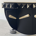 Дизайнерский комод полукруглый черный с 3-мя фактурным ящиками Occasion варинант исполнения - 3 | Loft Concept в Екатеринбурге