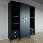 Большой шкаф с витриной Elsa Dreams Black варинант исполнения - 1 | Loft Concept в Екатеринбурге