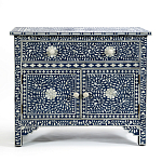 Комод инкрустация костью ORIENTAL Indian синий орнамент варинант исполнения - 1 | Loft Concept в Екатеринбурге
