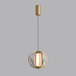 Подвесной светильник с круглым плафоном из искусственного алебастра в бронзовой оправе Marbella варинант исполнения - 4 | Loft Concept в Екатеринбурге