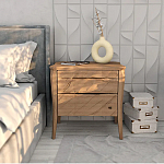 Тумба прикроватная из массива дуба с 2-мя ящиками Tasteful Furniture варинант исполнения - 2 | Loft Concept в Екатеринбурге