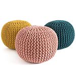 Круглый вязаный пуф Yellow Knitted Ball Pouf варинант исполнения - 2 | Loft Concept в Екатеринбурге