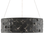 Люстра в форме цилиндра с чёрным фактурным абажуром Round Necklines варинант исполнения - 3 | Loft Concept в Екатеринбурге