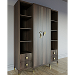 Большой шкаф с витриной Elsa Dreams Walnut варинант исполнения - 2 | Loft Concept в Екатеринбурге