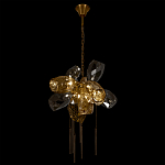 Люстра подвесная со стеклянными плафонами из дымчатого и золотистого с шестью вертикальными подвесками Gilded Mirage  варинант исполнения - 6 | Loft Concept в Екатеринбурге