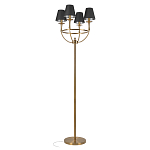 Торшер с металлическим основанием бронзового цвета с черными конусовидными абажурами Dignity варинант исполнения - 1 | Loft Concept в Екатеринбурге