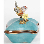 Фарфоровая шкатулка с птицей Eden Garden Blue варинант исполнения - 3 | Loft Concept в Екатеринбурге