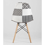 Пластиковый стул на ножках из массива бука Eames Черно-Белый Пэчворк варинант исполнения - 4 | Loft Concept в Екатеринбурге