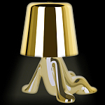 Настольная лампа фигурная золотого цвета с гладким абажуром Высота 17 см Sophia варинант исполнения - 7 | Loft Concept в Екатеринбурге