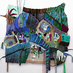 Панно гобелен яркие Пространство-Время TimeSpace Blue варинант исполнения - 1 | Loft Concept в Екатеринбурге