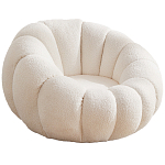 Круглое мягкое кресло с обивкой букле Harrett Boucle Armchair варинант исполнения - 1 | Loft Concept в Екатеринбурге