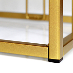 Пуф квадратный голубой велюр на золотом металлическом основании Celeste Blue варинант исполнения - 3 | Loft Concept в Екатеринбурге