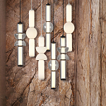 Подвесной светильник из дымчатого стекла цилиндрической формы с чёрным металлическим основанием Hiding secrets варинант исполнения - 8 | Loft Concept в Екатеринбурге