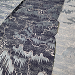 Мебельная ткань Вышивка темно-серый цвет 130 см T2-40 варинант исполнения - 2 | Loft Concept в Екатеринбурге