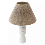 Настольная лампа с плетеным абажуром и белым мраморным основанием Simplicity and Nobility варинант исполнения - 1 | Loft Concept в Екатеринбурге