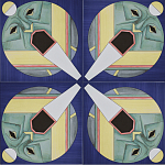 Плитка дизайнерская с узором Маска варинант исполнения - 2 | Loft Concept в Екатеринбурге