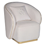 Кресло велюровое оттенка слоновой кости с простроченной спинкой Perfect Comfort варинант исполнения - 1 | Loft Concept в Екатеринбурге