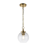 Подвесной светильник латунного цвета с прозрачным стеклянным плафоном Feiss варинант исполнения - 7 | Loft Concept в Екатеринбурге