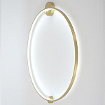 Бра светодиодное круглой формы с рамкой цвета латунь Ring Horizontal варинант исполнения - 2 | Loft Concept в Екатеринбурге