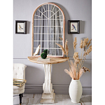 Зеркало-окно настенное в венецианском стиле с деревянной рамой бежевого цвета Venetian Smooth варинант исполнения - 4 | Loft Concept в Екатеринбурге