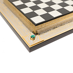 Шахматы из бронзы и натуральных камней Долерит и Мрамор с гравировкой Decorative Thematic Chess  варинант исполнения - 4 | Loft Concept в Екатеринбурге