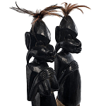 Комплект из 2-х деревянных статуэток Asmat Wooden Statuettes Black варинант исполнения - 3 | Loft Concept в Екатеринбурге