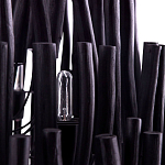 Люстра черная с несколькими ярусами деревянных палочек Bright Wooden Chandelier варинант исполнения - 10 | Loft Concept в Екатеринбурге