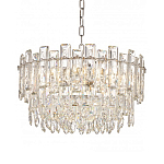 Круглая люстра с хрустальными подвесками на серебряном каркасе Gorgeous Crystal Light варинант исполнения - 9 | Loft Concept в Екатеринбурге
