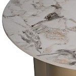 Стол журнальный круглый керамогранит белый Keramos варинант исполнения - 3 | Loft Concept в Екатеринбурге