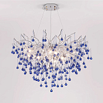Люстра с синими стеклянными подвесками в форме капель FAIRYTREE Light варинант исполнения - 1 | Loft Concept в Екатеринбурге