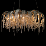 Люстра круглая подвесная с металлическими дугами и длинными цепочками 80 см Atlantis Chain варинант исполнения - 6 | Loft Concept в Екатеринбурге