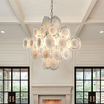 Люстра  с каскадом из круглых декоративных элементов  White Clear Glass Chandelier варинант исполнения - 4 | Loft Concept в Екатеринбурге