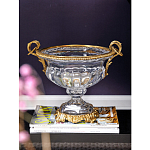 Чаша из прозрачного стекла с бронзовой подставкой и ручками Eden Garden варинант исполнения - 2 | Loft Concept в Екатеринбурге