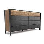 Комод 8 ящиков с подсветкой на рельефном фасаде Warm Industrial варинант исполнения - 7 | Loft Concept в Екатеринбурге