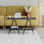 Стол журнальный с прямоугольной столешницей и полкой цвета антрацит ESSEL ANTHRACITE варинант исполнения - 1 | Loft Concept в Екатеринбурге